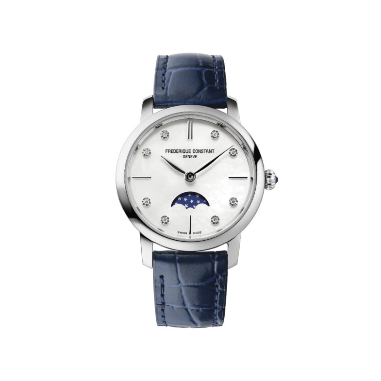 Frederique Constant Quarzo slimline da donna con fasi lunari - Frederique Constant