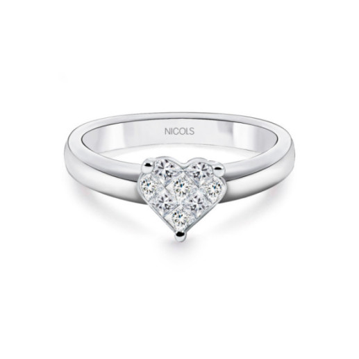 Anillo Diamantes Corazón Love 0.30 - Corte Corazón