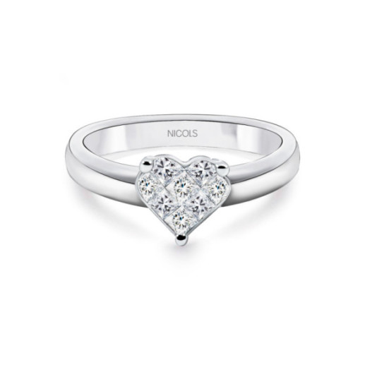 Heart Love Diamond Ring 0.40 - Heart Cut