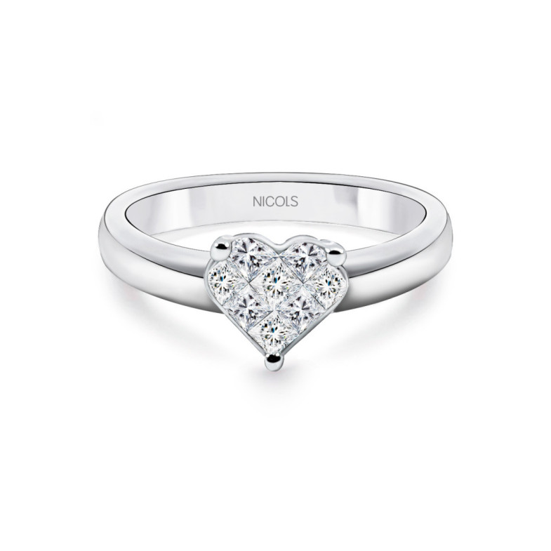 Heart Love Diamond Ring 0.40 - Heart Cut
