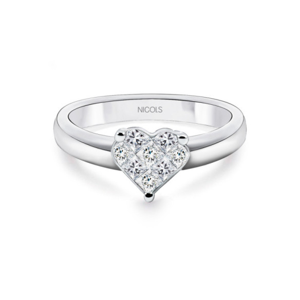 Heart Love Diamond Ring 0.40 - Heart Cut