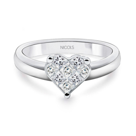 Heart Love Diamond Ring 0.52 - Heart Cut