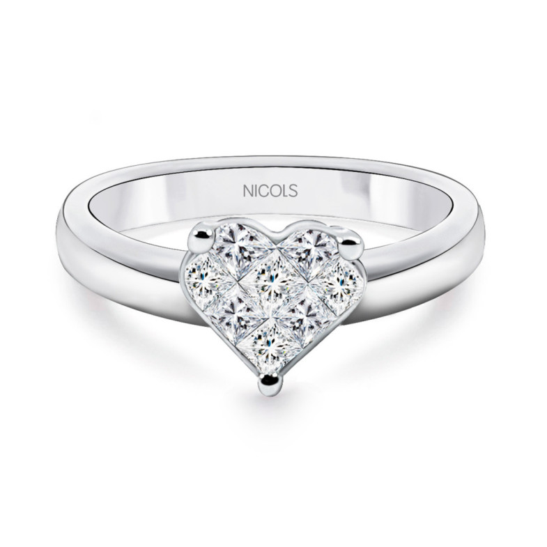 Anillo Diamantes Corazón Love 0.52 - Coeur