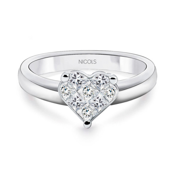 Anillo Diamantes Corazón Love 0.52 - Coeur