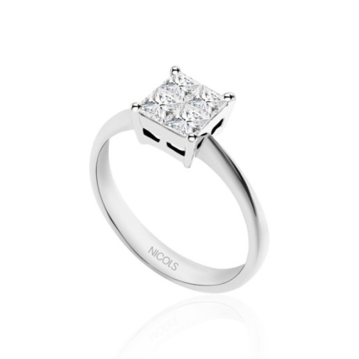 Anillo Diamantes Princess 0.65 - La princesse