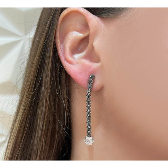 Pendientes Diamantes Black Power - largos