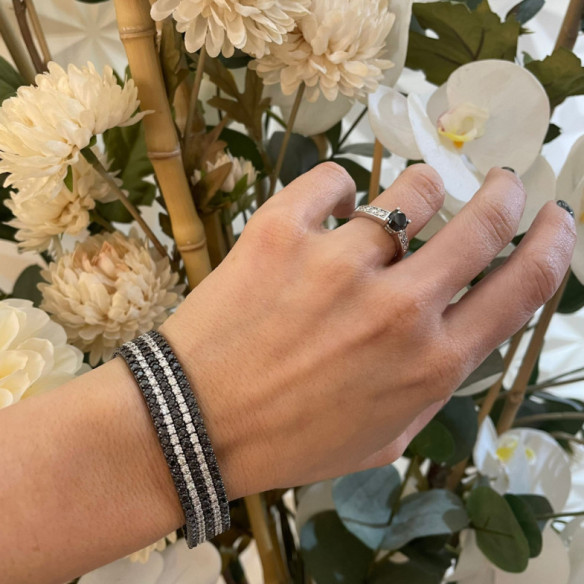 Pulsera Riviere Diamante Negro Black Power - Alta Joyería