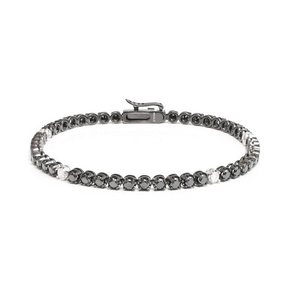 Pulsera Diamantes Negros y Blancos Riviere Black Power - Pulseras de Diamantes