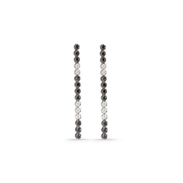 Long Diamond Ohrringe Riviere Black Power - lang