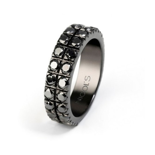 Anel em Ouro com Diamantes Negros Black Power - ANéIS