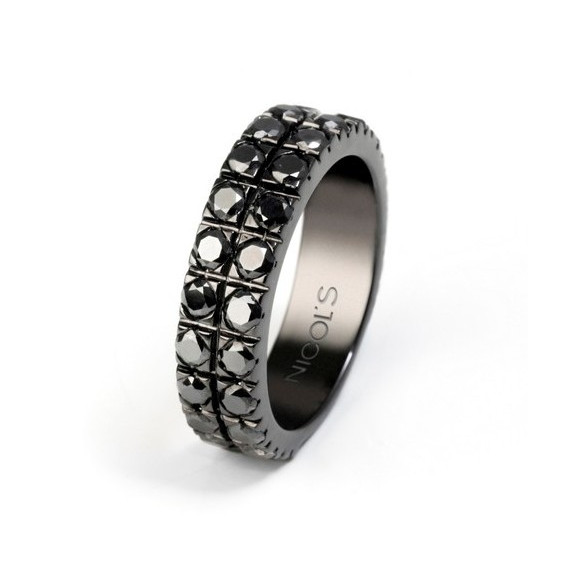 Anillo Oro Diamantes Negros Black Power - ANILLOS