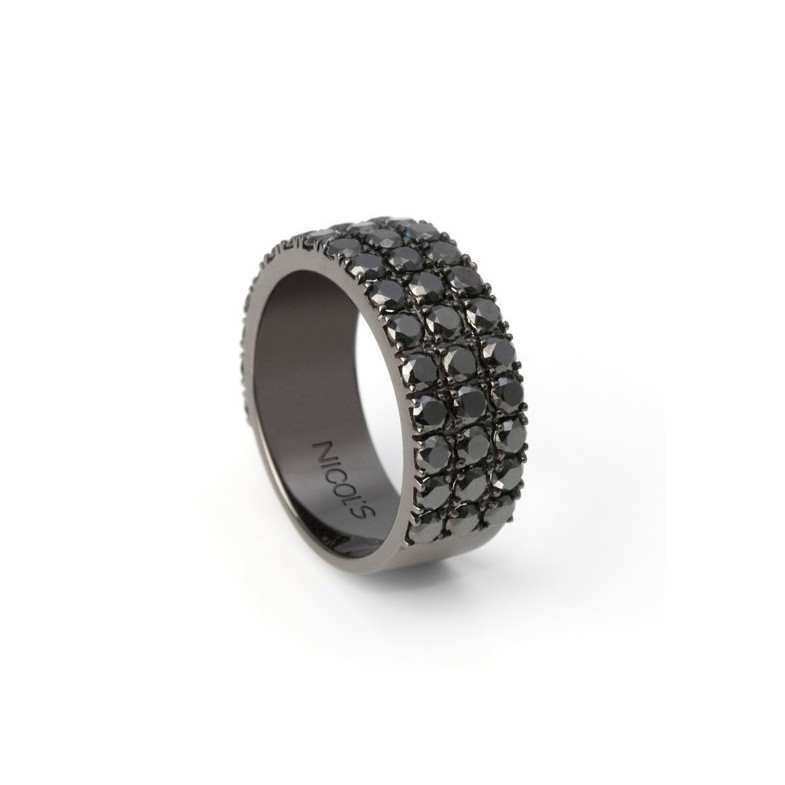 Anillo Oro Diamantes Negros Black Power - media alianza