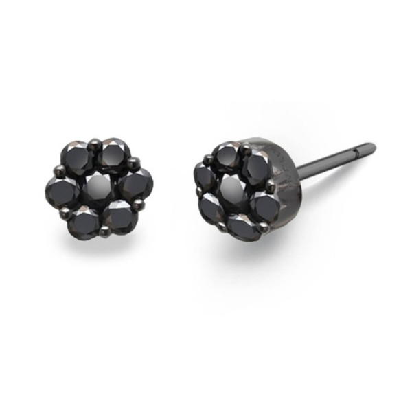 Pendientes Diamantes Camelia 1.15 Black Power - Boucles d’oreilles