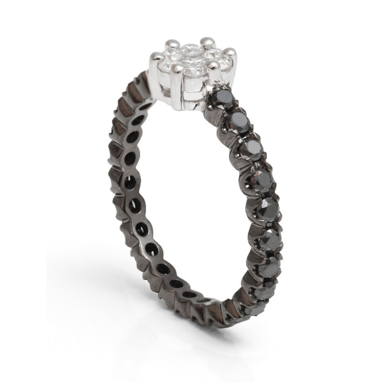 Anillo Diamantes Negros BLACK POWER - Brilliant Cut