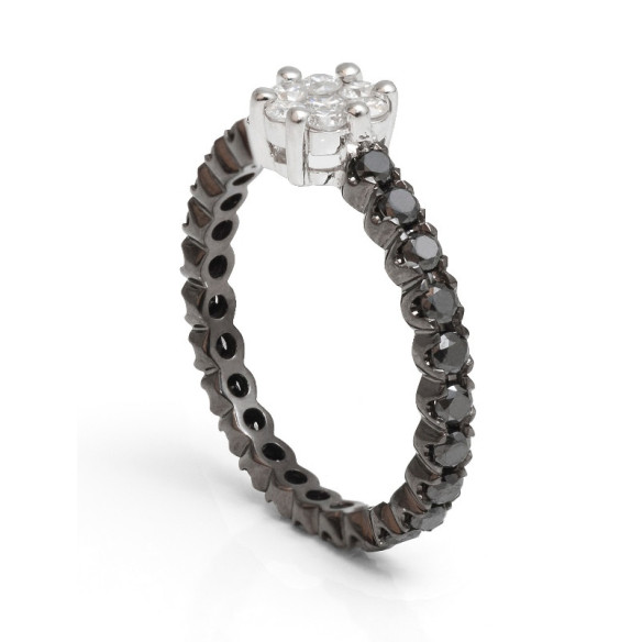 Anillo Diamantes Negros BLACK POWER - Brilliant Cut