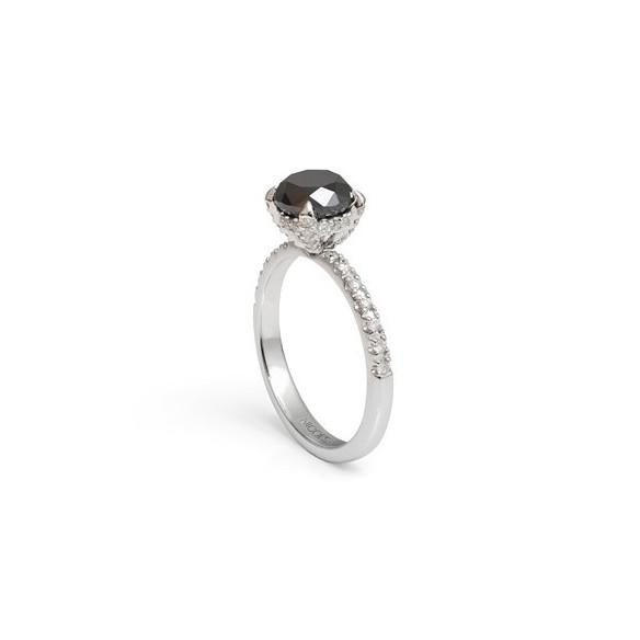 Schwarze schwarze Power Diamantring - jahrestag
