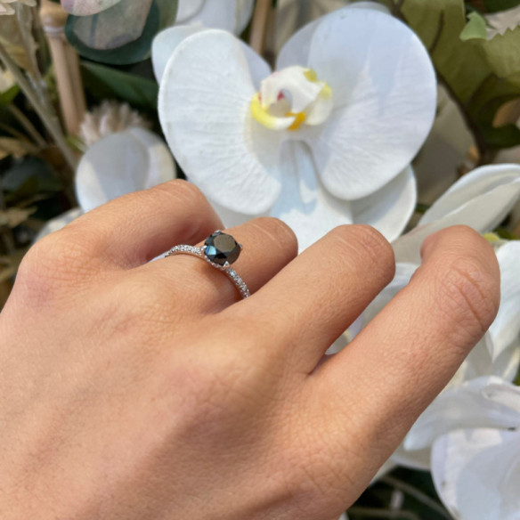 Anillo Diamante Negro Black Power - anniversaire
