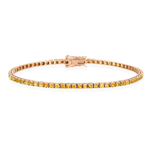 Pulsera Zafiros Amarillos 2.45Ct Oro Rosa Rainbow - Pulseras Piedras Color 2
