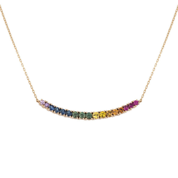 Gargantilla Zafiros Colores Oro Rosa Rainbow - COLLARES