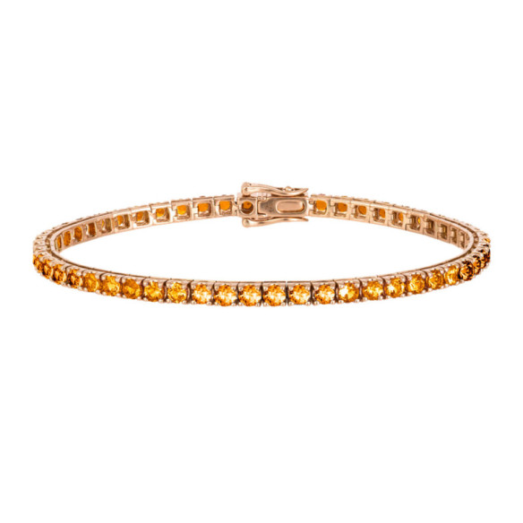 Pulsera Zafiros Amarillos 6.30Ct Oro Rosa Rainbow - Pulseras Piedras Color