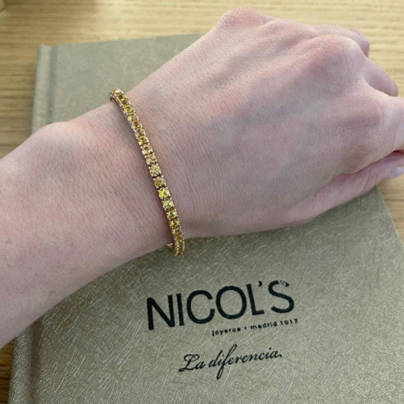 Pulsera Zafiros Amarillos 6.30Ct Oro Rosa Rainbow - Pulseiras de cor de pedras