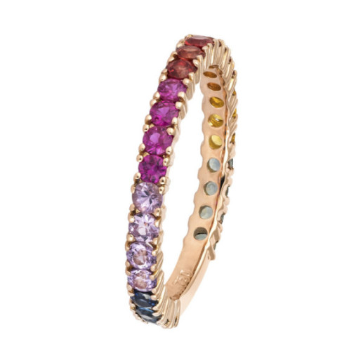Anillo Zafiros Colores Oro Rosa Riviere Rainbow - Anillos de Zafiro