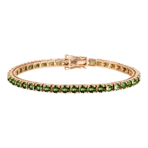Pulsera Zafiros Verde Oscuro 9.50Ct Oro Rosa Rainbow - Braccialetti colorati pietre 2