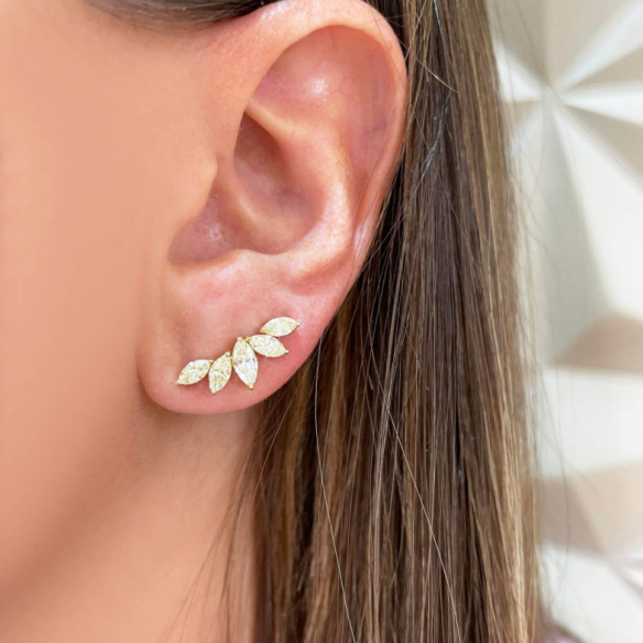 Pendientes Trepadores Oro Marquesa 1.5 Ct - PENDIENTES