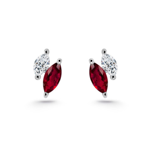 Marquise Climbing Earrings Diamonds and Rubies​ - Climbing earrings