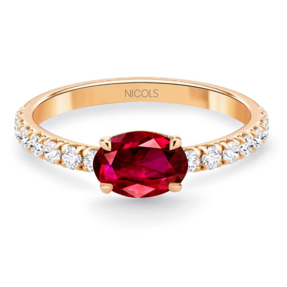 Lolita Ruby and Diamond Ring 0.45 Rose Gold - Rings