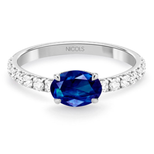 Anillo Zafiro y Diamantes Lolita 0.45 - Anéis de Noivado Azul