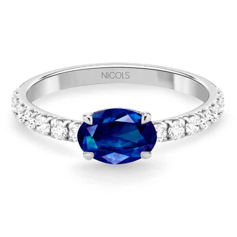 Anillo Zafiro y Diamantes Lolita 0.45 - Anéis de Noivado Azul