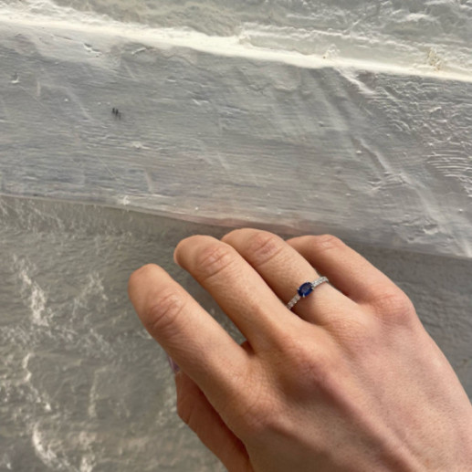 Anillo Zafiro y Diamantes Lolita 0.45 - Anéis de Noivado Azul 2
