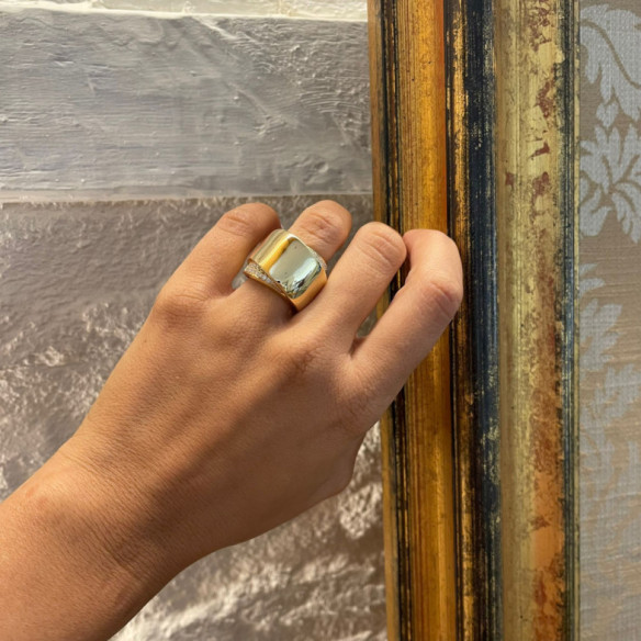 Anillo Oro Diamantes Tierra Ardiente - Brilhante
