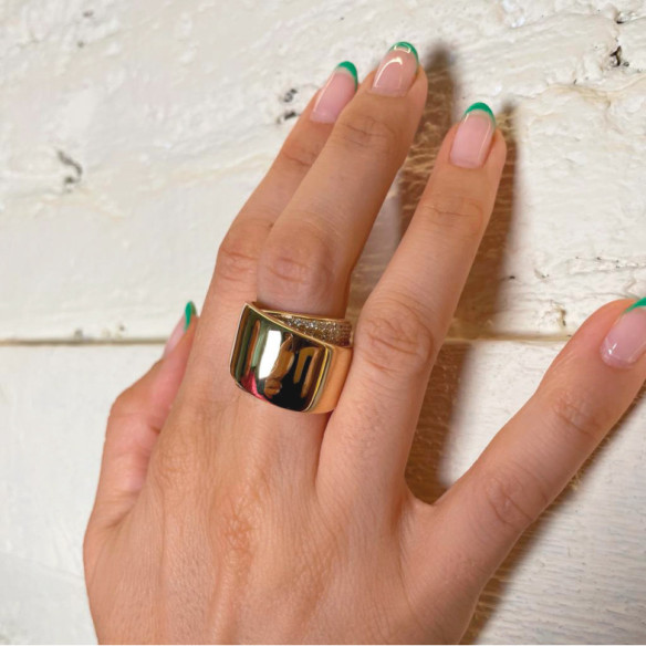 Anillo Oro Diamantes Tierra Ardiente - Brillante