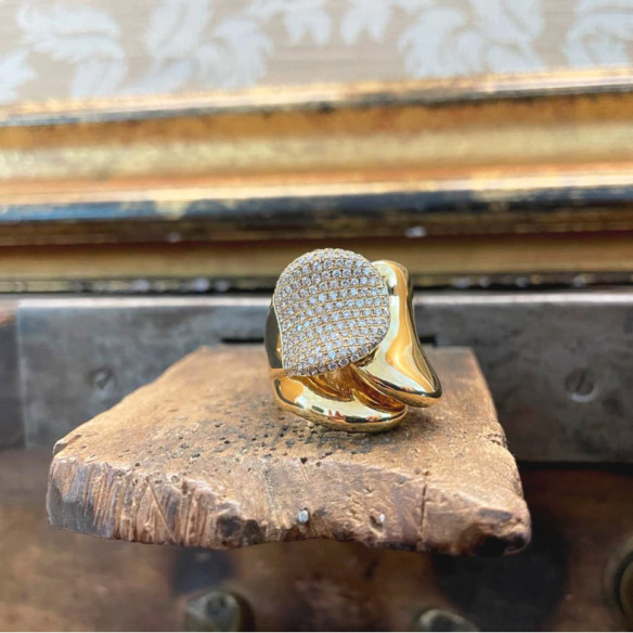 Anillo Oro Diamantes Tierra Ardiente - Alta Joyería