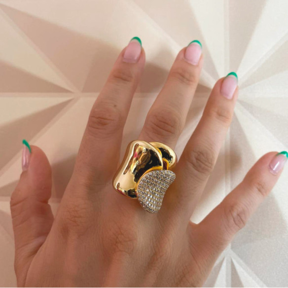Anillo Oro Diamantes Tierra Ardiente - Alta Joyería