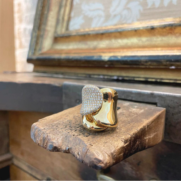 Anillo Oro Diamantes Tierra Ardiente - Alta Joyería