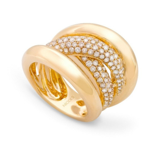 Anillo Oro Diamantes Tierra Ardiente - Talla Brillante