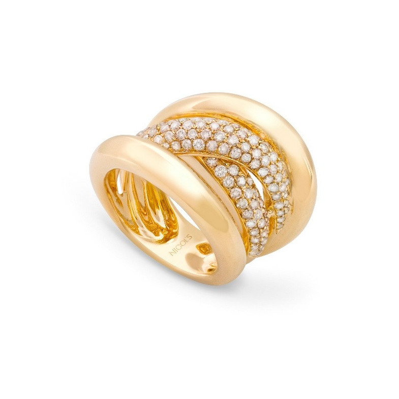 Burning Earth-Diamant-Goldring - Brillant