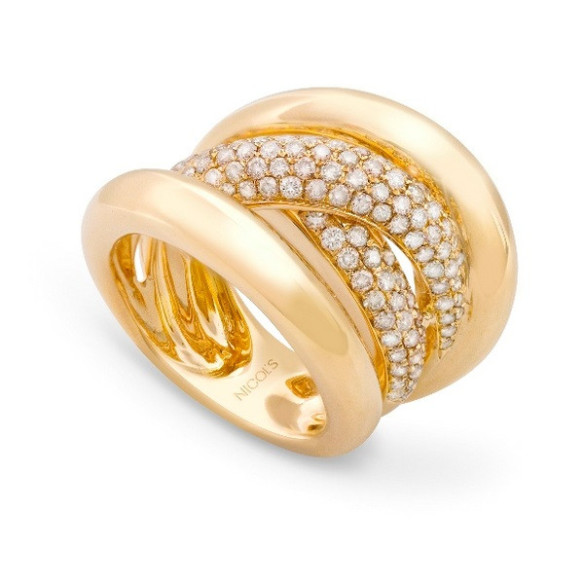 Burning Earth-Diamant-Goldring - Brillant