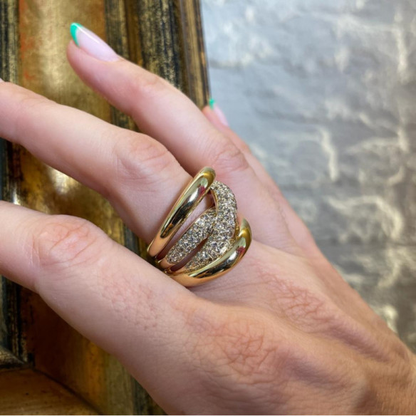 Burning Earth-Diamant-Goldring - Brillant