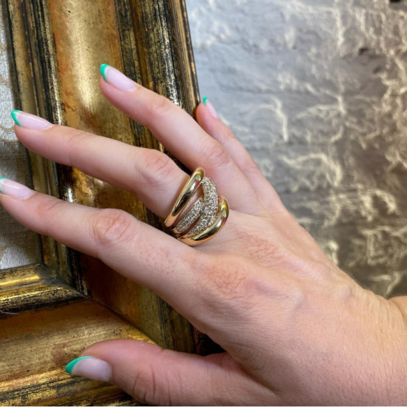 Burning Earth-Diamant-Goldring - Brillant