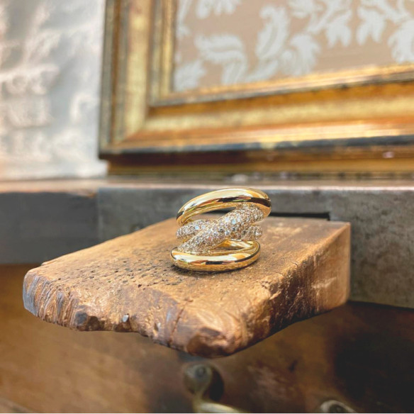 Burning Earth-Diamant-Goldring - Brillant