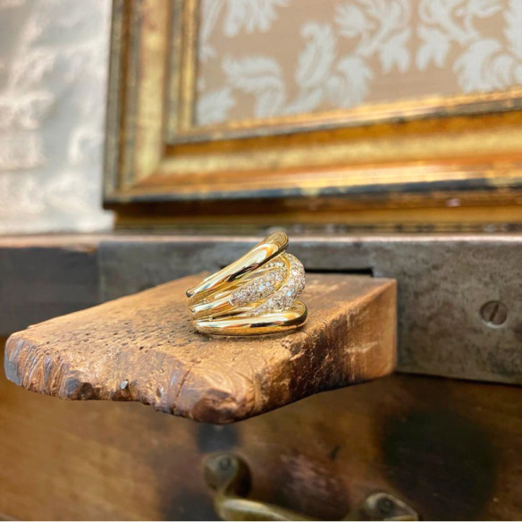 Burning Earth-Diamant-Goldring - Brillant