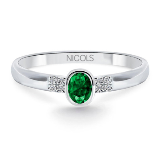 Emerald Ring Diamant Jubiläum Farbe - Smaragdringe