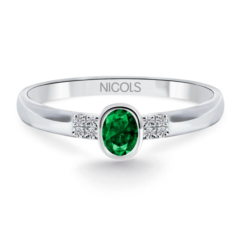Anillo Esmeralda Aniversario Diamond Color - Anillos de Esmeralda