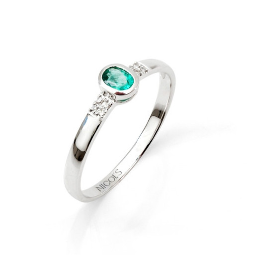 Anillo Esmeralda Aniversario Diamond Color - Anillos de Esmeralda 2
