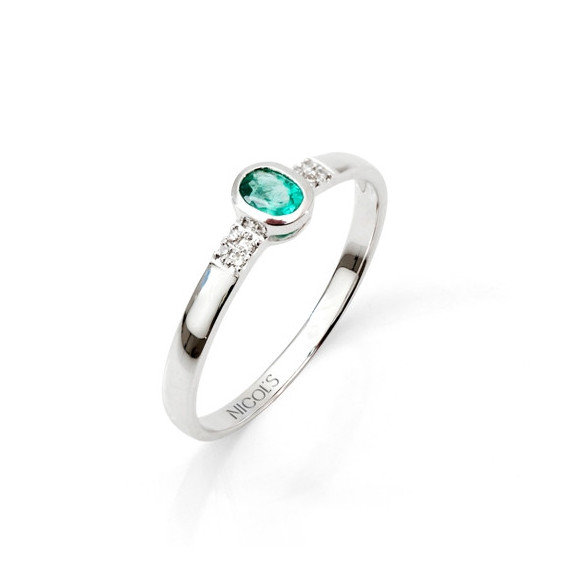 Anillo Esmeralda Aniversario Diamond Color - Anillos de Esmeralda