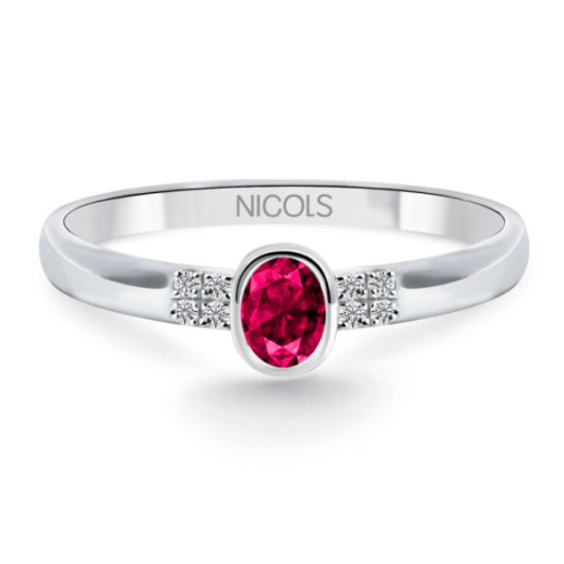 Anillo Rubí Aniversario Diamond Color - Anillos de Rubí